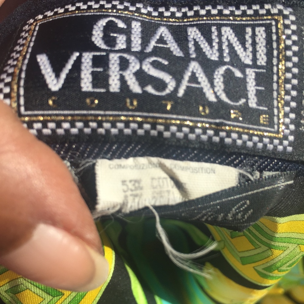 S/S 2000 Gianni Versace by Donatella Denim Medusa Silk Jungle Sleeveless Top - Picture 8 of 8